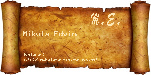 Mikula Edvin névjegykártya